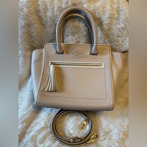 Kate Spade Allyn leather satchel beige